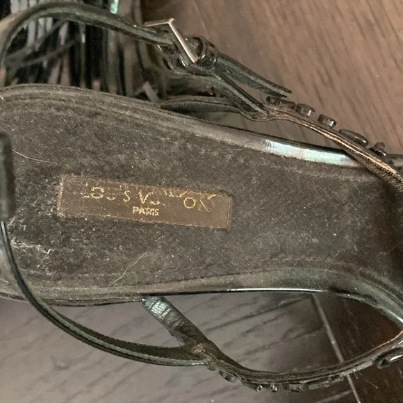 Louis Vuitton  Black Beaded Women's Sandals - Picture 10 of 11